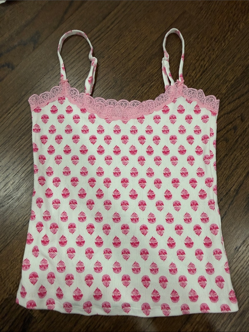 Roller Rabbit Women's Pink Lace-Trimmed Cami Tank Top
